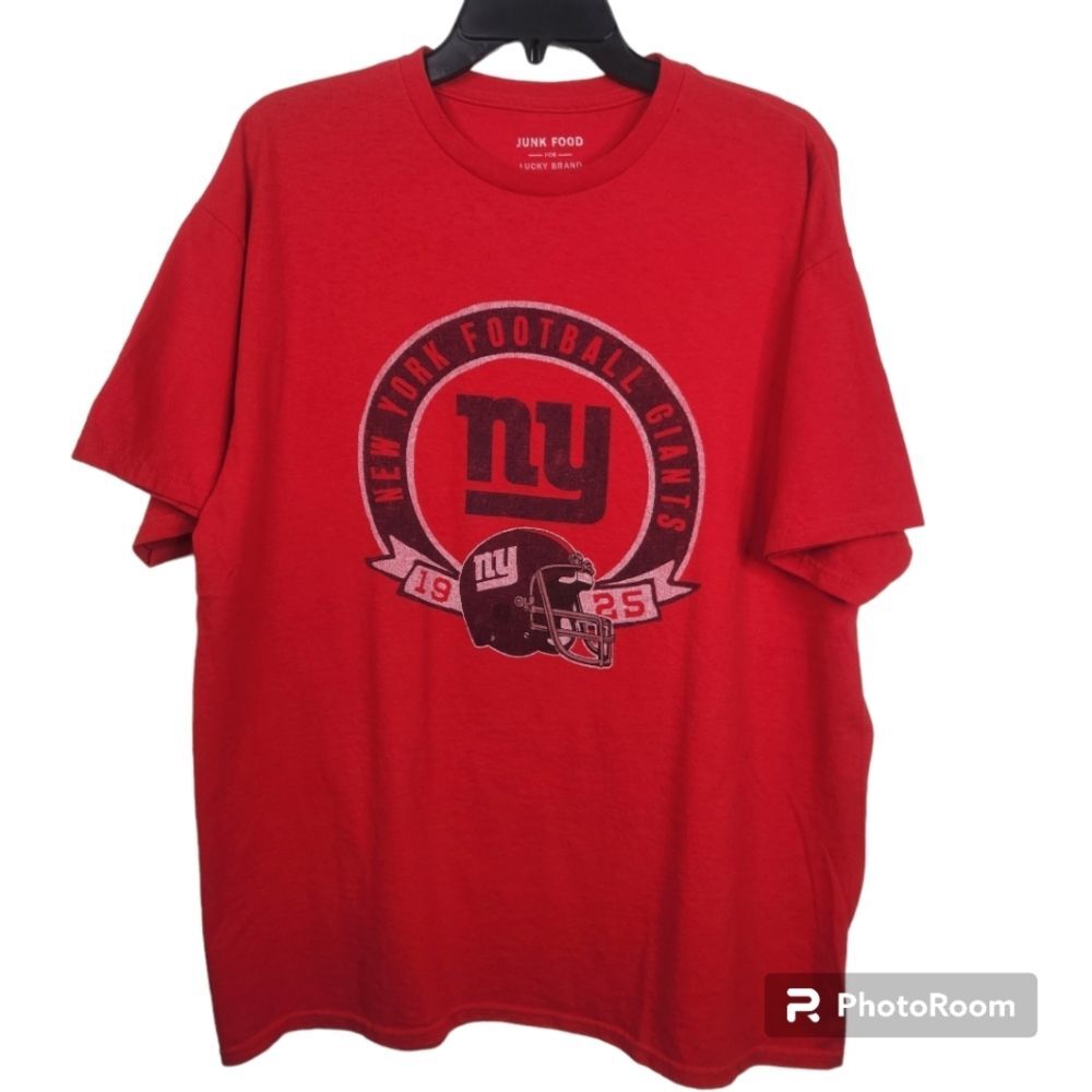 Junk Food For Lucky Brand Mens New York Giants Short Sleeve Tee Size L